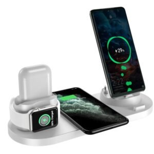 Qi-Enabled 6-in-1 Smartphones & Accessories Wireless Charging Dock Station